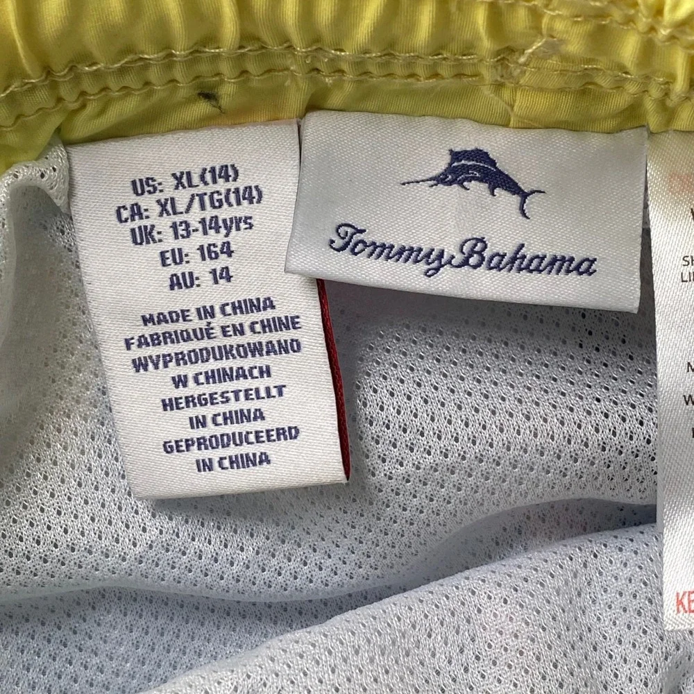 Tommy Bahama Swim Trunks Kids XL 14 Blue‎ Tropical Pineapple Watermelon Summer